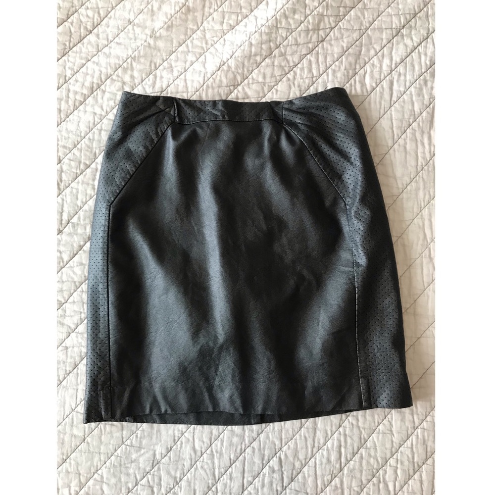 A-line Faux Leather Skirt